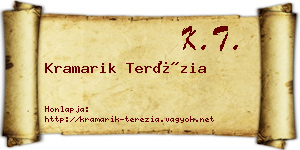 Kramarik Terézia névjegykártya